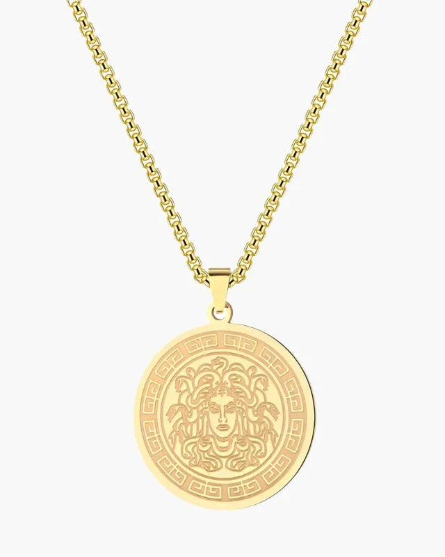Medusa lång kedja (guld och silver)
