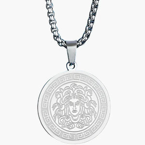 Medusa lång kedja (guld och silver)