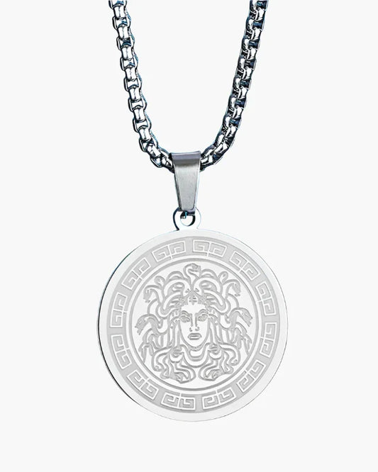 Medusa lång kedja (guld och silver)