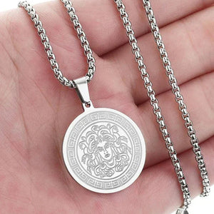 Medusa lång kedja (guld och silver)
