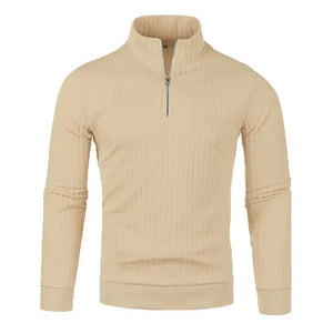 DiVogue | Mjuk stickad tröja med halv blixtlås