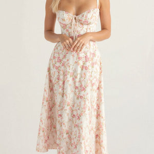 Dam Midiklänning med Korsett i Mjuk Tyg