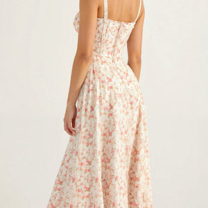 Dam Midiklänning med Korsett i Mjuk Tyg