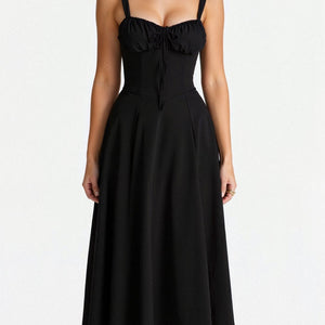 Dam Midiklänning med Korsett i Mjuk Tyg