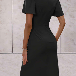 Dam Wrap Klänning Högkvalitativt Material V-ringning