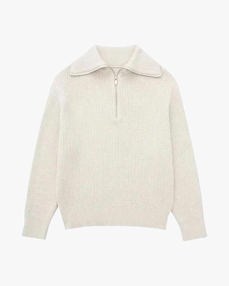 Randig tröja med dragkedja