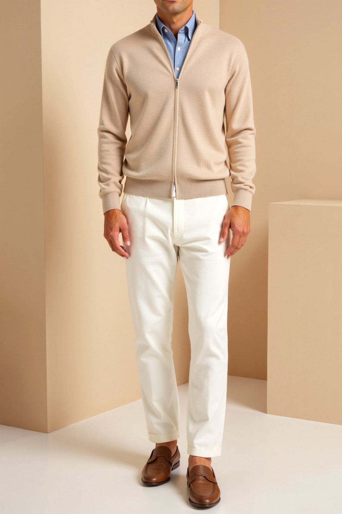 Herr Slim-fit Cardigan i Elegant Stil