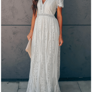 Kvinnors Bomullsklänning Kortärmad