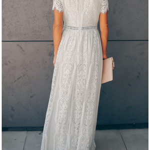 Kvinnors Bomullsklänning Kortärmad