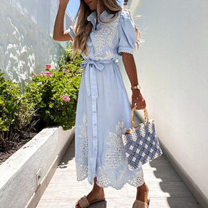 Lång Klänning Dam Maxiklänning Elegant Stil